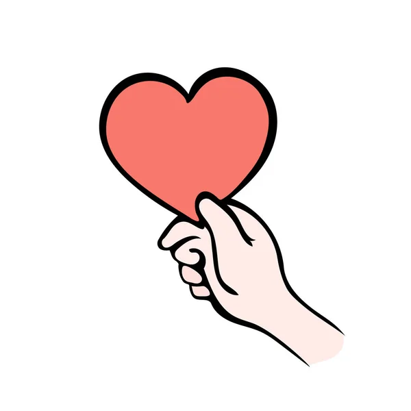 Рука давая сердце символ изолирован на белом, дать любовь — стоковый вектор