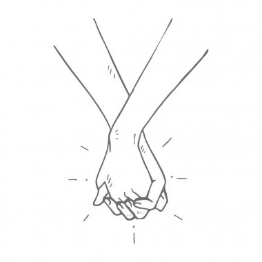 Eller kavramı, vektör çizim tutan insanlar