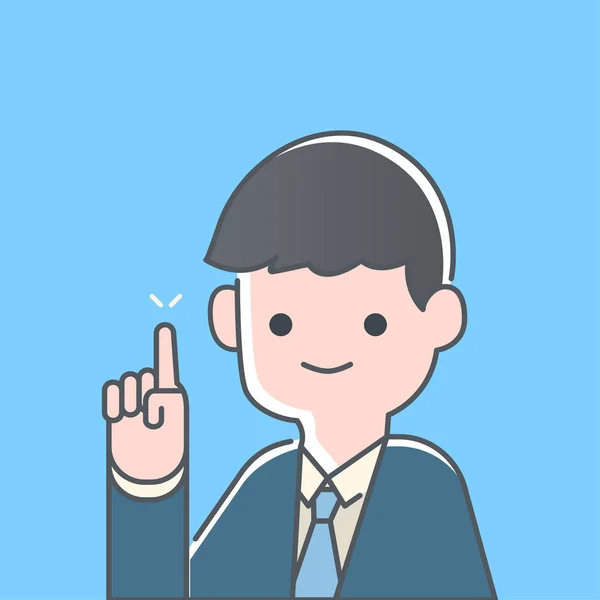 Businessman pointing, having a good idea, vector illustration. — Stock Vector