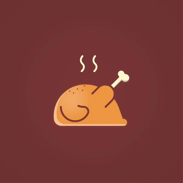 Roasted chicken icon, Vector sign logo illustration — Stock Vector