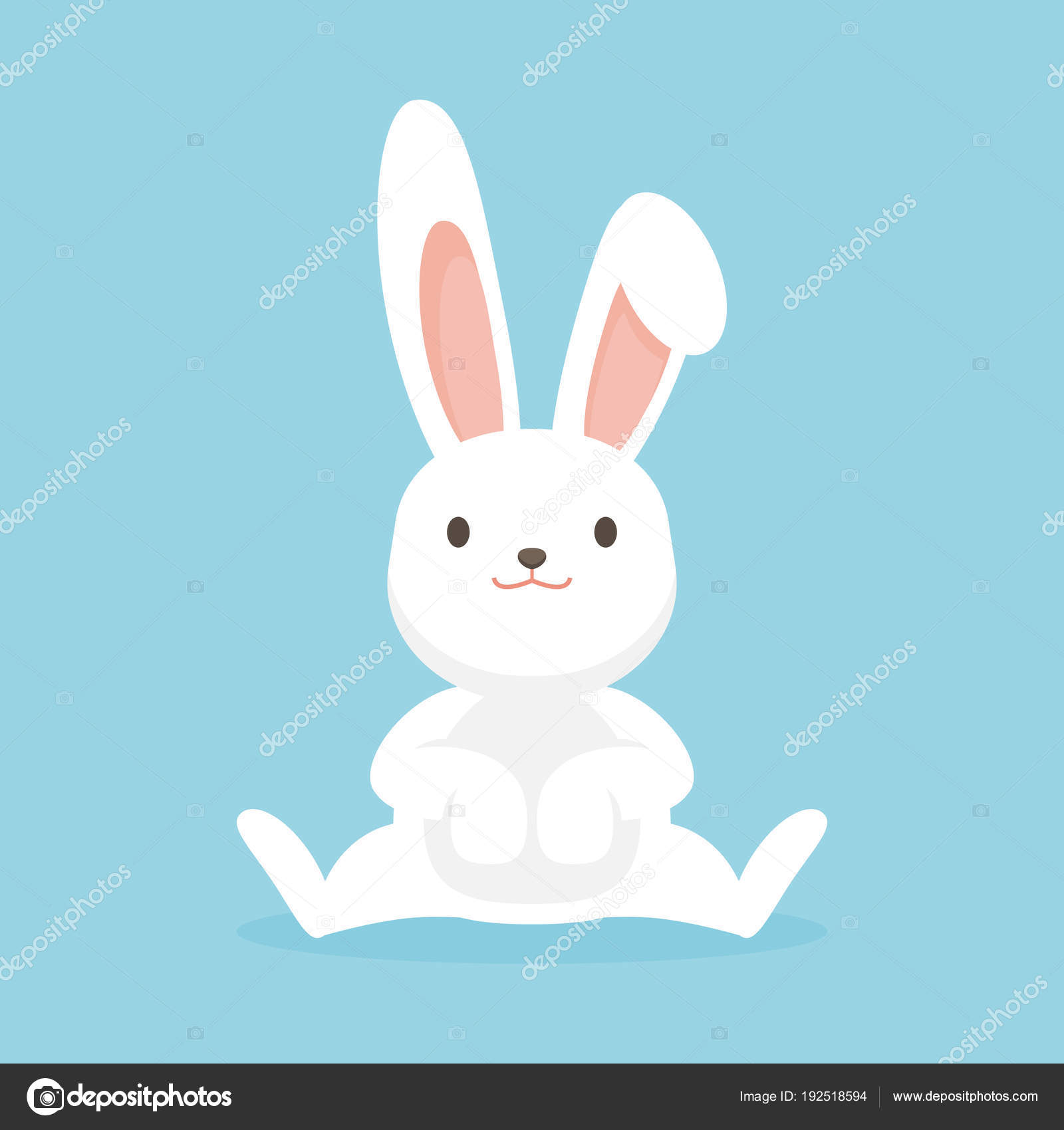 Cute Rabbit Character Easter Bunny Vector Illustration