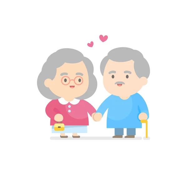 Happy senior couple smiling together, Grandpa and grandma concep — Stock Vector