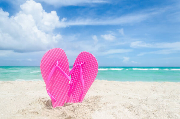 Valentine's day background on the Miami beach