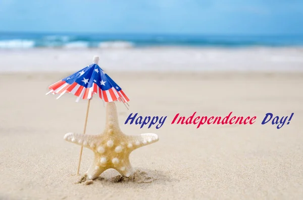 Independence Day USA background with starfishes — Stock Photo, Image