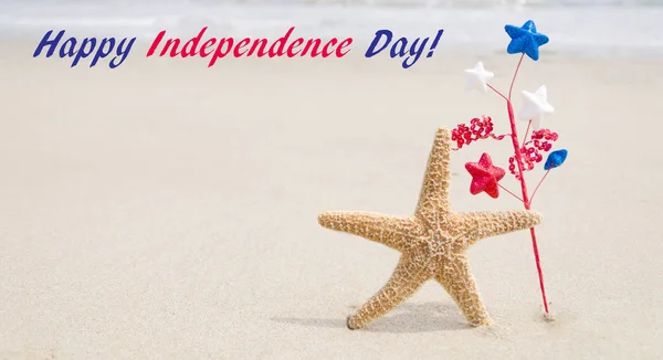 Independence Day USA background with starfish — Stock Photo, Image