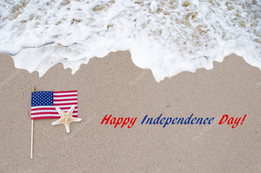 Independence Day USA background with flag and starfish