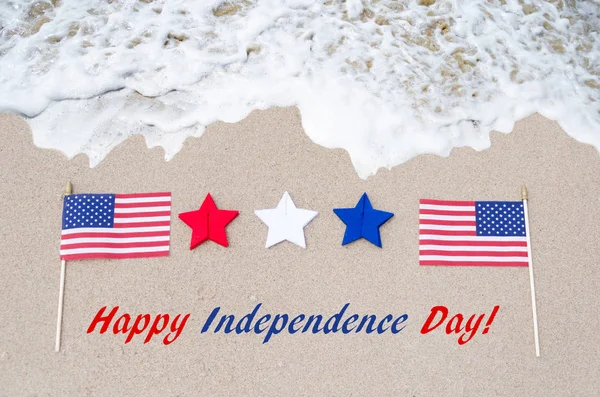 Självständighetsdagen Usa bakgrund med flagga och stjärnor — Stockfoto