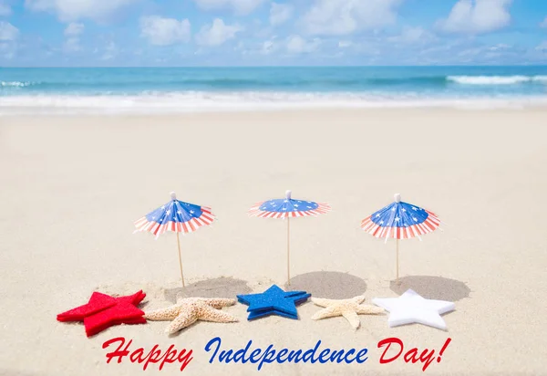 Happy Independence day USA background with stars and starfishes — Stock Photo, Image