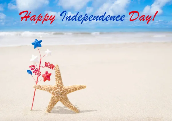 С Днем независимости США фон с морской звездой — стоковое фото