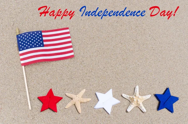 Happy Independence day USA background with American flag, stars — Stock Photo, Image
