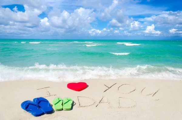 Happy Father's Day achtergrond op het strand van Miami — Stockfoto