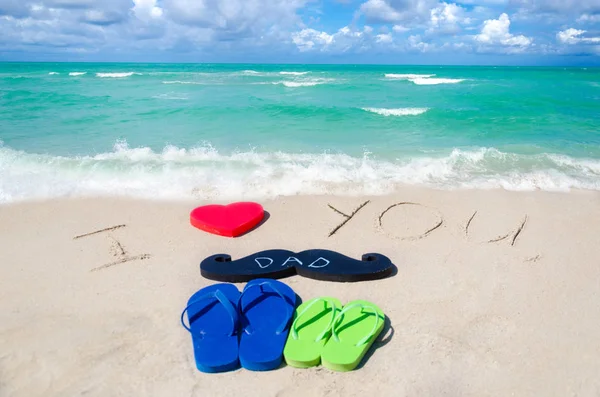 Felice sfondo giorno del padre sulla spiaggia di Miami — Foto Stock