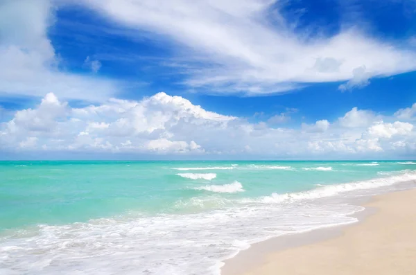 Miami spiaggia tropicale, cielo blu e oceano — Foto Stock