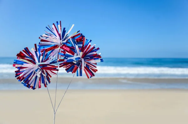 모래 사장에 애국적인 미국 배경 — 스톡 사진