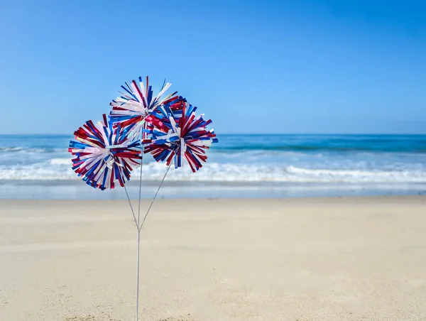 Patriotyczne tło Usa na plaży — Zdjęcie stockowe