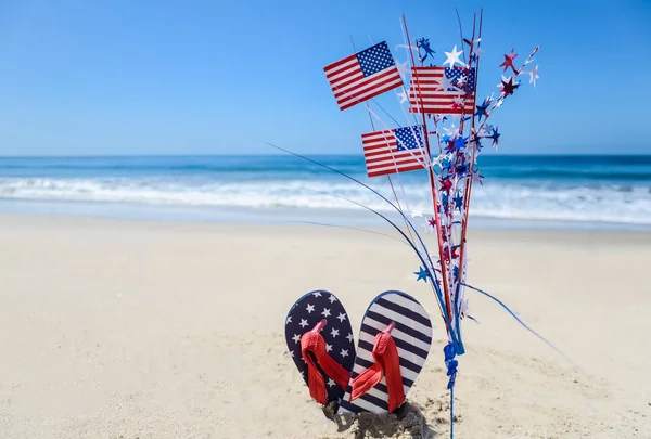 Sfondo patriottico USA sulla spiaggia di sabbia — Foto Stock