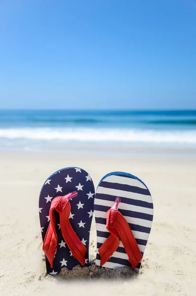 Patriótico EUA fundo na praia de areia Fotografia De Stock