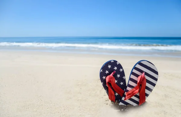 Патріотичні США фону на піщаному пляжі Стокове Зображення