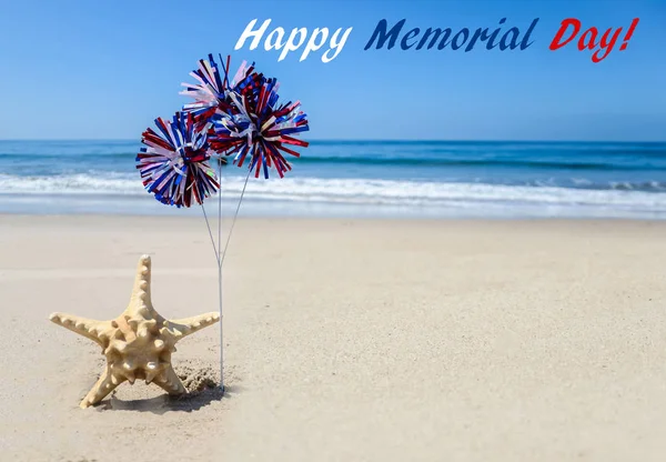 Memorial day background on the beach — Stock Photo, Image