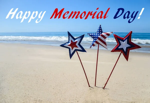 Memorial day bakgrund på stranden — Stockfoto