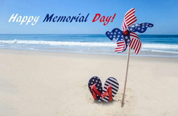 Memorial day background on the beach — Stock Photo, Image