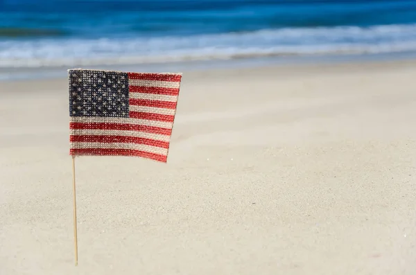 Patriotische USA Hintergrund am Sandstrand — Stockfoto