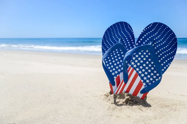 Патріотичні США фону на піщаному пляжі Ліцензійні Стокові Зображення