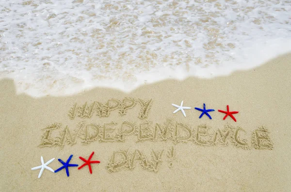 Independence USA day background on the beach — Stock Photo, Image