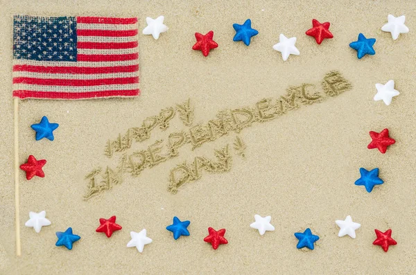 Niepodległości Usa dzień tło na plaży — Zdjęcie stockowe
