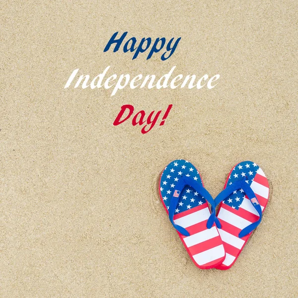 Independence USA day background on the beach — Stock Photo, Image