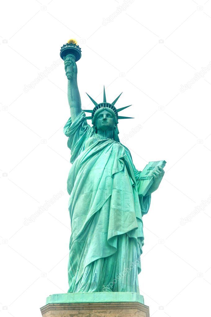 Statue of Liberty - isolated on white