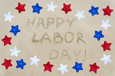 İşçi Bayramı arka plan sahilde