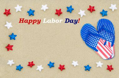 İşçi Bayramı arka plan sahilde