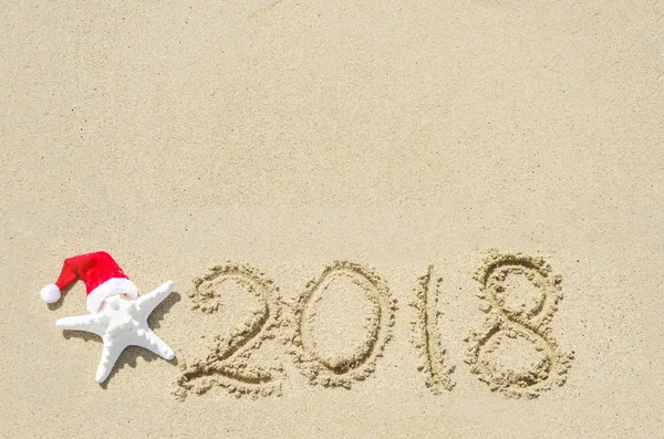 2018 year beach background — Stock Photo, Image