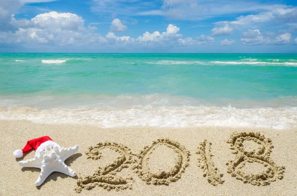 2018 year beach background — Stock Photo, Image