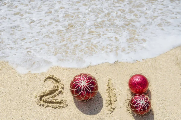 2018 year beach background — Stock Photo, Image