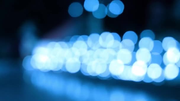 Sfondo Bokeh Astratto Blu Luce Dalla Lanterna Lanterna Tailandese Notte — Video Stock