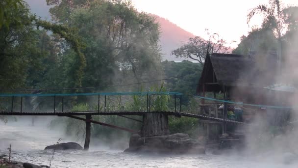 Belle Vue Sur Eau Douce Ruisseau Rivière Qui Coule Lentement — Video