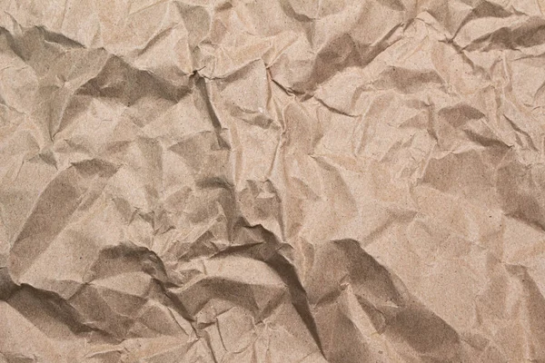 Close up de marrom crumpled fundo textura de papel . — Fotografia de Stock