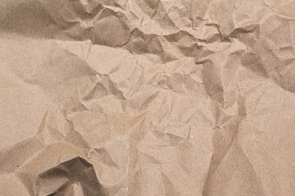 Close up de marrom crumpled fundo textura de papel . — Fotografia de Stock