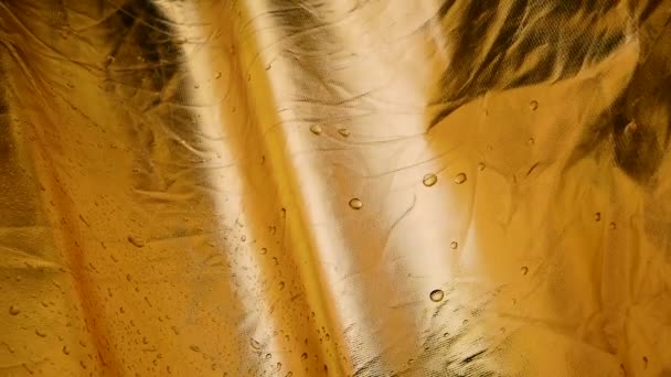 Fondo Dorado Claro Con Gotitas Agua Textura Abstracta — Vídeo de stock