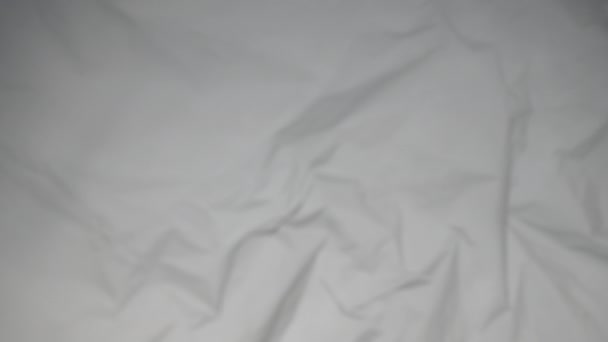 Текстура Измятой Белой Ткани Фона — стоковое видео