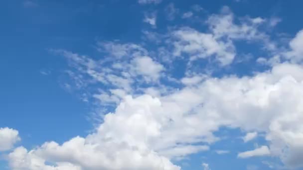 Красивое Голубое Небо Облаками Летний День Фон Неба Природы — стоковое видео