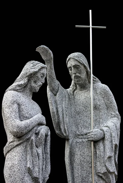 Jesus Christus Und Johannes Der Täufer Taufe Auf Jordanisch — Stockfoto