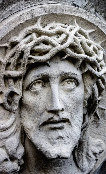 Face Jesus Christ Suffering Cross — Stock Photo, Image