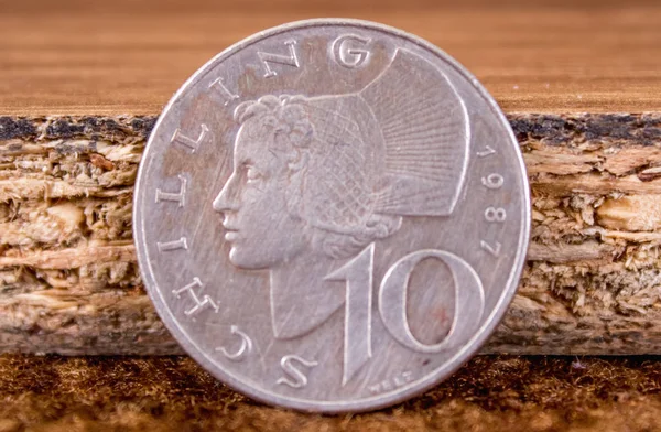 Австрійські Монети Закриваються Десять Шилінгів — стокове фото