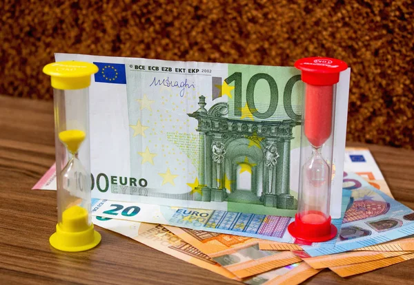 Tempo Denaro Euro Moneta Dell Unione Europea — Foto Stock