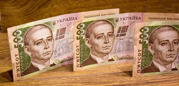 Ukrán Nemzeti Valuta 500 Uah Közelkép — Stock Fotó