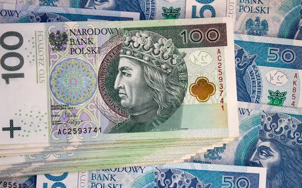 Poolse Zloty Close Geld Bedrijfsleven — Stockfoto