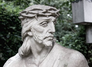 Acı çekmeden önce İsa 'nın yüzü. Ölüm ve diriliş